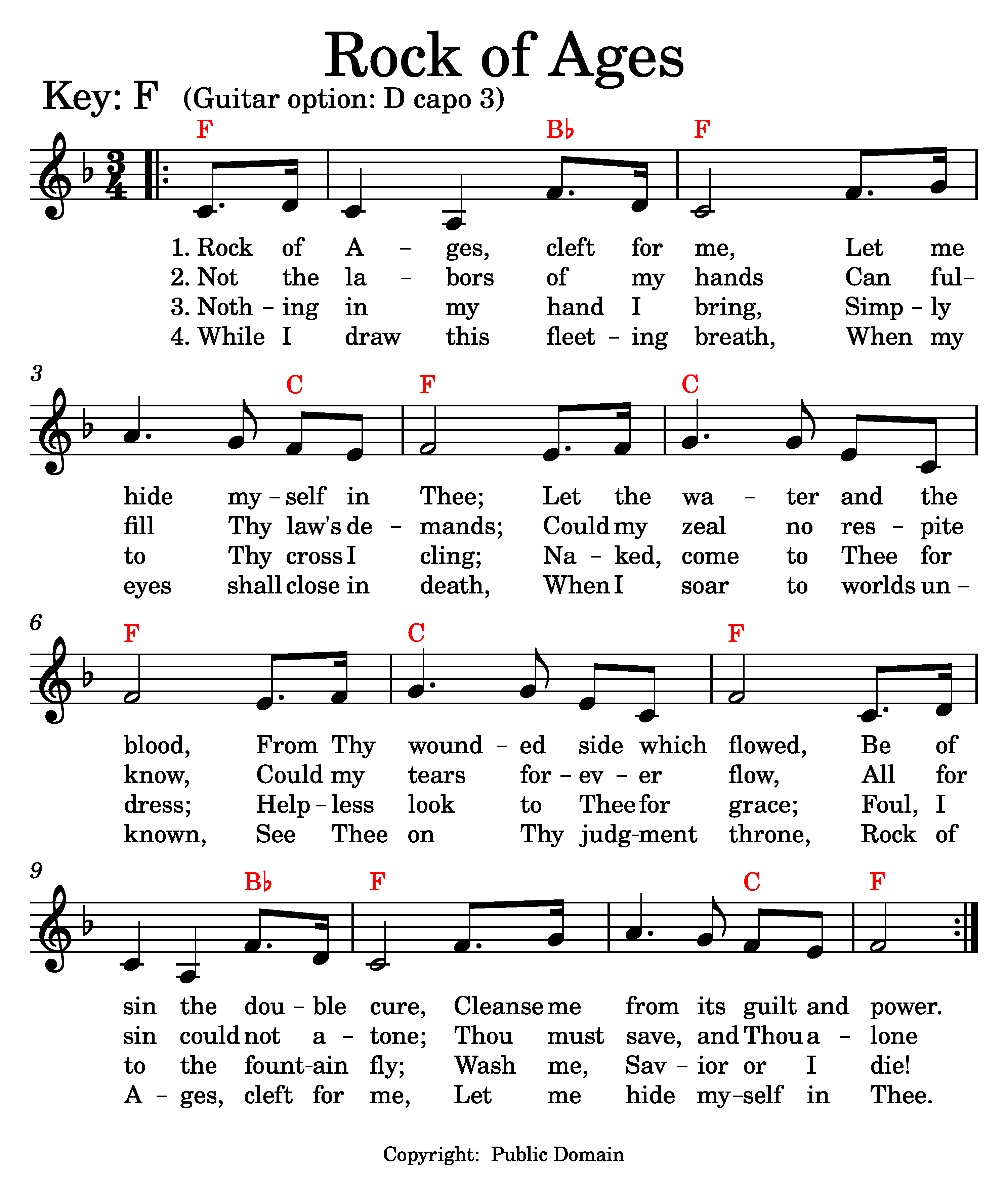 Rock of Ages music and lyrics.