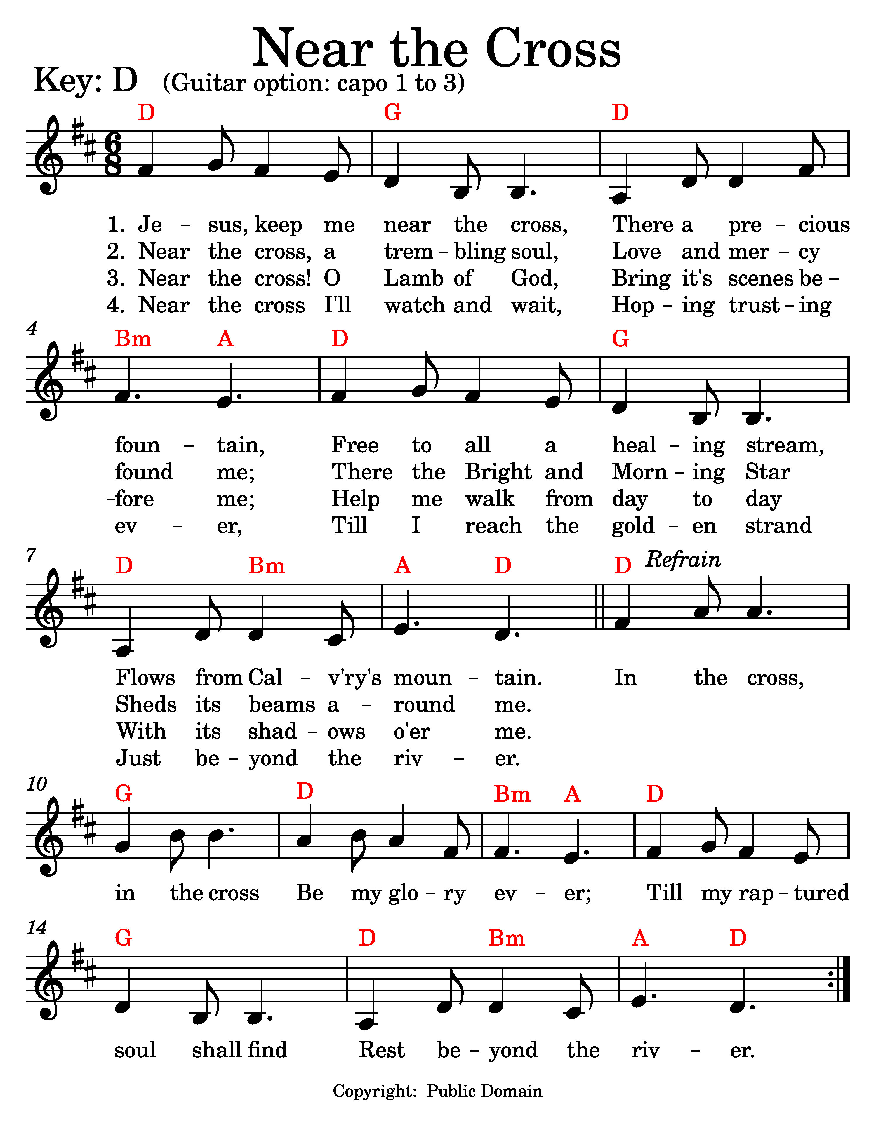 Near the Cross music and lyrics.
